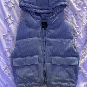 Women Blue Puffer Vest